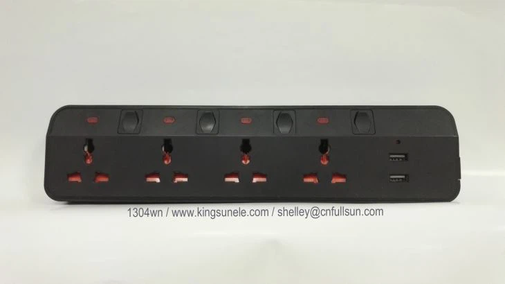 Keturi pratęsimo Švinas su 2 USB