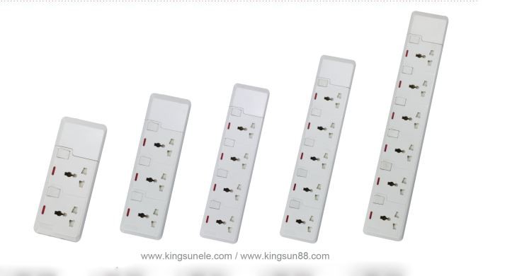 Extension Socket 4 Way Overload Protected Home Use